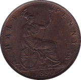 1890 HALFPENNY ( UNC ) - Halfpenny - Cambridgeshire Coins