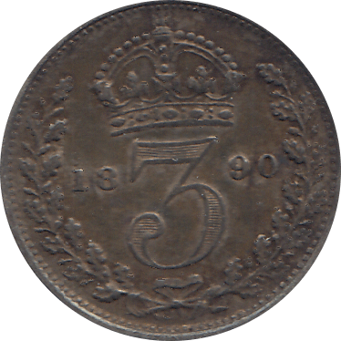 1890 MAUNDY THREEPENCE ( AUNC ) - Maundy Coins - Cambridgeshire Coins