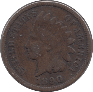 1890 ONE CENT USA - WORLD COINS - Cambridgeshire Coins