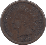 1890 ONE CENT USA - WORLD COINS - Cambridgeshire Coins