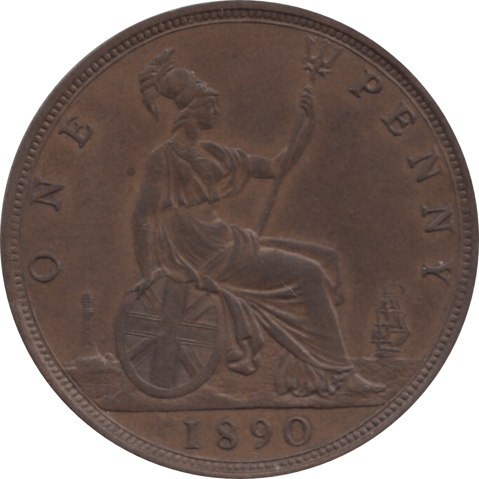 1890 PENNY 1 ( AUNC ) 61 - Penny - Cambridgeshire Coins