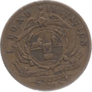 1890 POUND KRUGER BOER SOUTH AFRICA IMITATION - WORLD COINS - Cambridgeshire Coins