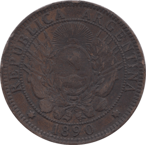 1890 REPUBLIC ARGENTINA 2 CENTAVOS - WORLD COINS - Cambridgeshire Coins