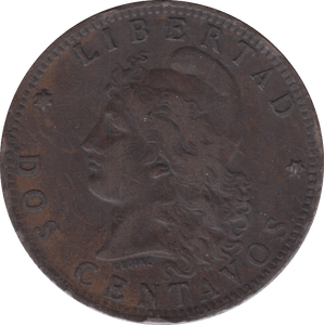 1890 REPUBLIC ARGENTINA 2 CENTAVOS - WORLD COINS - Cambridgeshire Coins