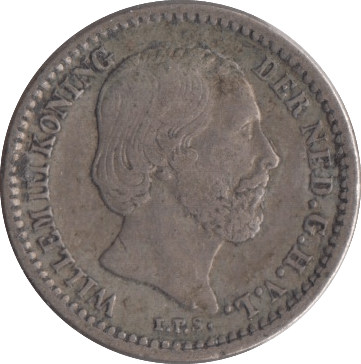1890 SILVER 10 CENTS NETHERLANDS - SILVER WORLD COINS - Cambridgeshire Coins