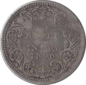 1890 SILVER 1/4 RUPEE INDIA - SILVER WORLD COINS - Cambridgeshire Coins