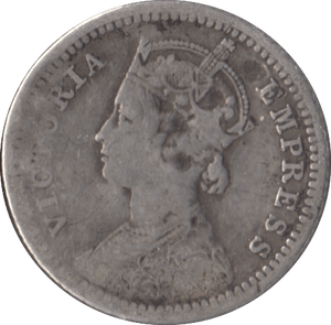 1890 SILVER 1/4 RUPEE INDIA - SILVER WORLD COINS - Cambridgeshire Coins