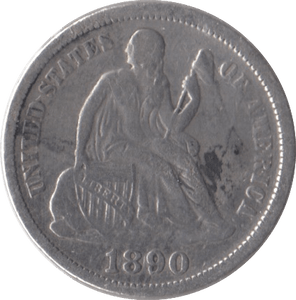 1890 SILVER ONE DIME USA - SILVER WORLD COINS - Cambridgeshire Coins