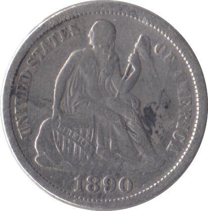 1890 SILVER ONE DIME USA - SILVER WORLD COINS - Cambridgeshire Coins