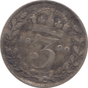 1890 SILVER THREEPENCE ( FAIR ) - Cambridgeshire Coins