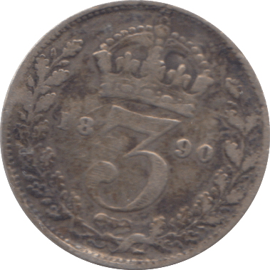 1890 SILVER THREEPENCE ( FAIR ) - Cambridgeshire Coins