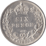 1890 SIXPENCE ( AUNC ) - Sixpence - Cambridgeshire Coins