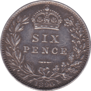 1890 SIXPENCE ( GVF ) - Sixpence - Cambridgeshire Coins