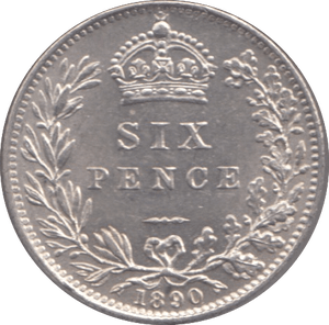 1890 SIXPENCE ( UNC ) - Sixpence - Cambridgeshire Coins