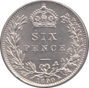 1890 SIXPENCE ( UNC ) - Sixpence - Cambridgeshire Coins