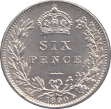 1890 SIXPENCE ( UNC ) - Sixpence - Cambridgeshire Coins