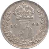 1890 THREEPENCE ( EF ) - Threepence - Cambridgeshire Coins