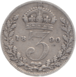 1890 THREEPENCE ( FINE ) 3 - Threepence - Cambridgeshire Coins