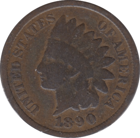 1890 USA ONE CENT - WORLD COINS - Cambridgeshire Coins