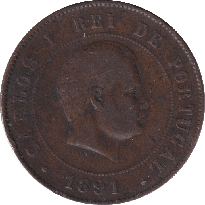 1891 20 REIS PORTUGAL - WORLD COINS - Cambridgeshire Coins