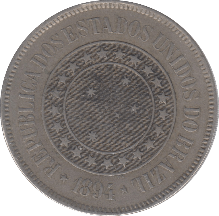 1891 BRAZIN 200 REIS - WORLD COINS - Cambridgeshire Coins