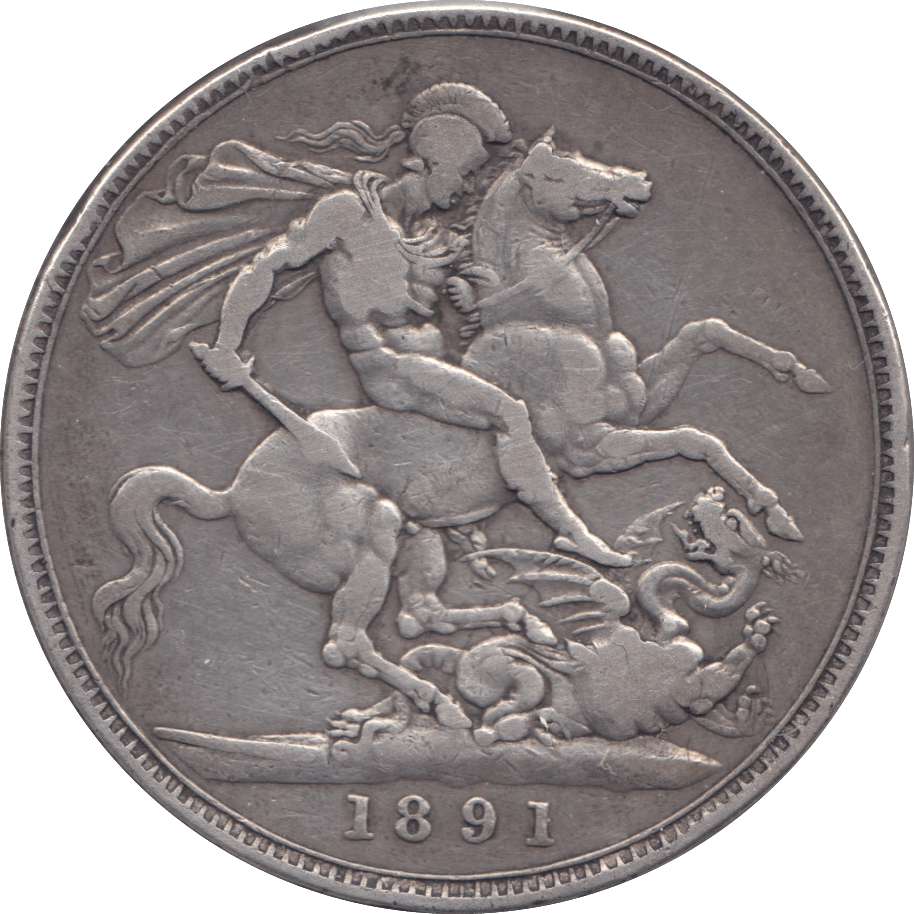 1891 CROWN ( FINE ) 3 - Crown - Cambridgeshire Coins