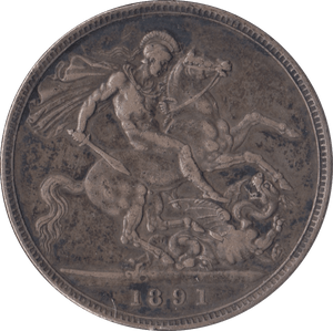 1891 CROWN ( GVF ) - Crown - Cambridgeshire Coins