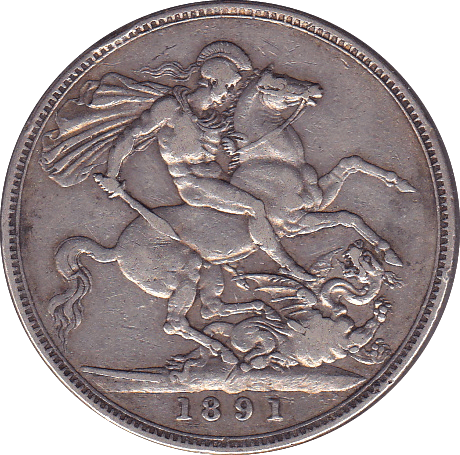 1891 CROWN ( VF ) B - Crown - Cambridgeshire Coins