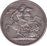 1891 CROWN ( VF ) B - Crown - Cambridgeshire Coins