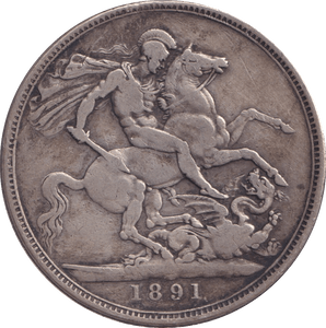1891 CROWN ( VF ) - CROWN - Cambridgeshire Coins