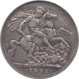 1891 CROWN ( VF ) - Crown - Cambridgeshire Coins