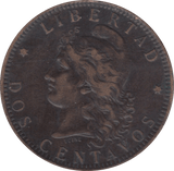 1891 DOS CENTAVOS ARGENTINA - WORLD COINS - Cambridgeshire Coins