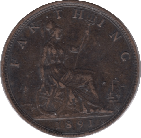 1891 FARTHING ( AUNC ) - Cambridgeshire Coins