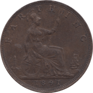 1891 FARTHING ( EF ) 1 - Farthing - Cambridgeshire Coins