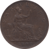 1891 FARTHING ( EF ) 1 - Farthing - Cambridgeshire Coins