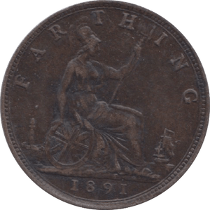 1891 FARTHING ( EF ) 23 - Farthing - Cambridgeshire Coins