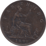 1891 FARTHING ( EF ) 23 - Farthing - Cambridgeshire Coins
