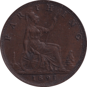 1891 FARTHING ( EF ) - Farthing - Cambridgeshire Coins