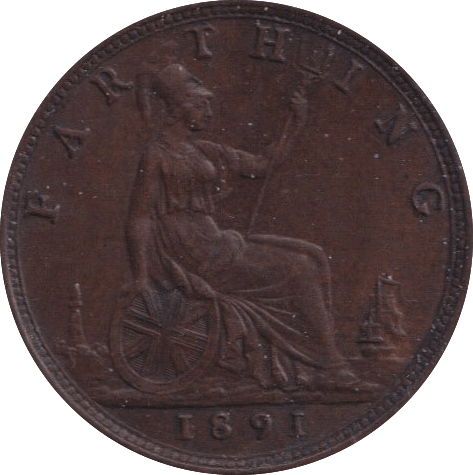 1891 FARTHING ( EF ) - Farthing - Cambridgeshire Coins