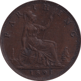 1891 FARTHING ( EF ) - Farthing - Cambridgeshire Coins