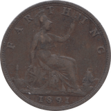 1891 FARTHING ( FAIR ) - Farthing - Cambridgeshire Coins
