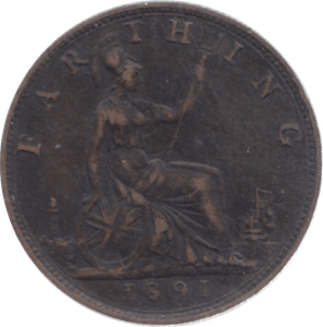 1891 FARTHING ( GVF ) 18 - Farthing - Cambridgeshire Coins