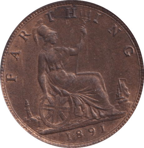 1891 FARTHING ( UNC ) - Farthing - Cambridgeshire Coins