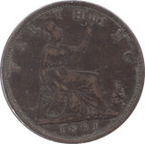 1891 FARTHING ( VF ) - Farthing - Cambridgeshire Coins