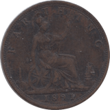 1891 FARTHING ( VF ) - Farthing - Cambridgeshire Coins
