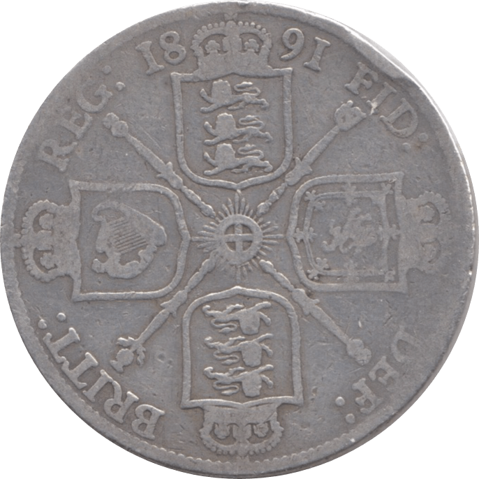 1891 FLORIN ( FINE ) 4 - Florin - Cambridgeshire Coins