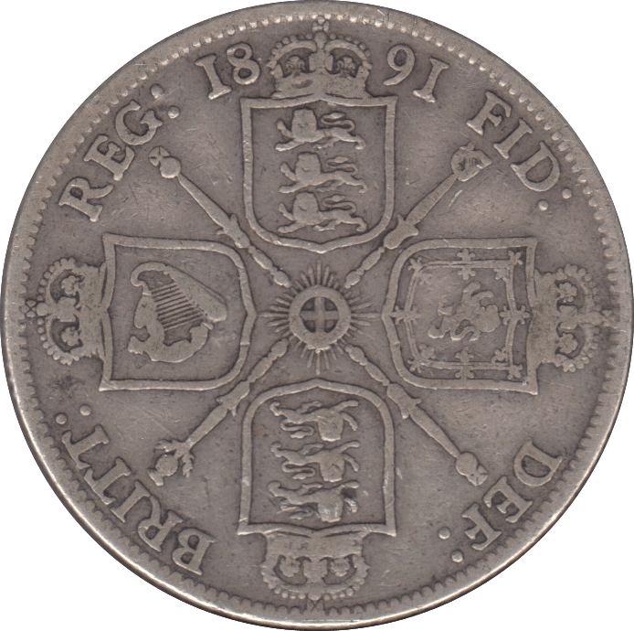 1891 FLORIN ( FINE ) 7 - Florin - Cambridgeshire Coins