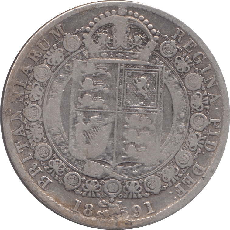 1891 HALFCROWN ( FINE ) 3 - Halfcrown - Cambridgeshire Coins