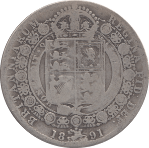 1891 HALFCROWN ( FINE ) 6 - Halfcrown - Cambridgeshire Coins