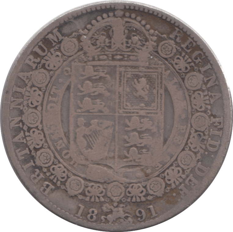 1891 HALFCROWN ( FINE ) - Halfcrown - Cambridgeshire Coins